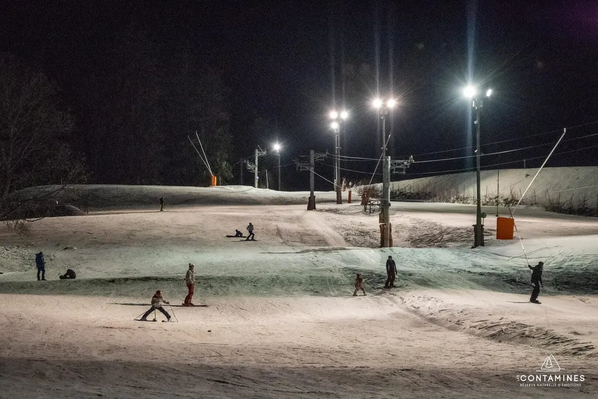 Night Skiing In Les Contamines