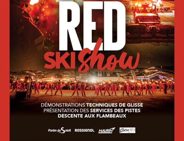 Les Gets Red Ski Show: Torchlight Descent